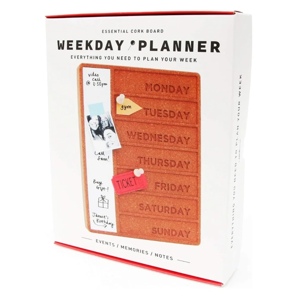 Suck UK Cork Whiteboard Weekly Weekday Planner Desk Schedule Wayfair NEW